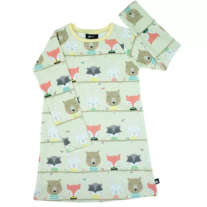 Rochita cu maneca lunga imprimeu Animale din padure 116 cm (5-6 ani), [],bestfam.ro