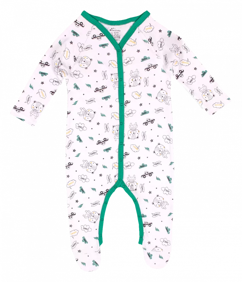 Salopeta maneca lunga - Ursuleti - Kara Baby  0-1 luni (50-56cm), [],bestfam.ro