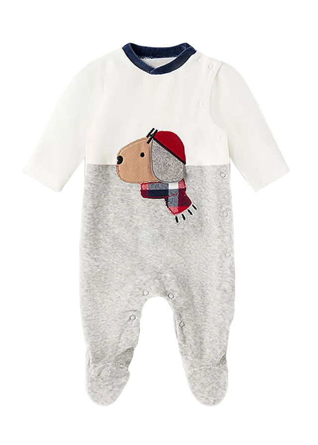 Salopeta (pijama) - Catelus - Mayoral 4-6 luni, [],bestfam.ro