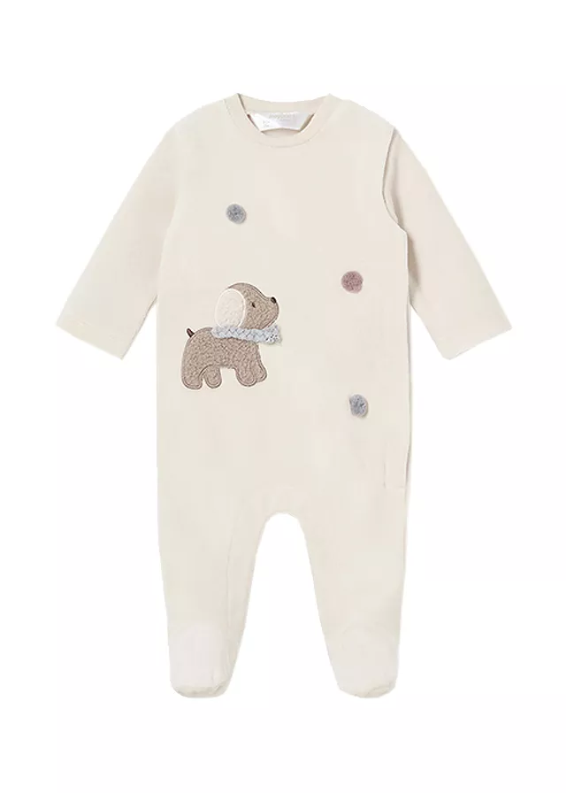 Salopeta (pijama) catifelata - crem - Mayoral   4-6 luni, [],bestfam.ro