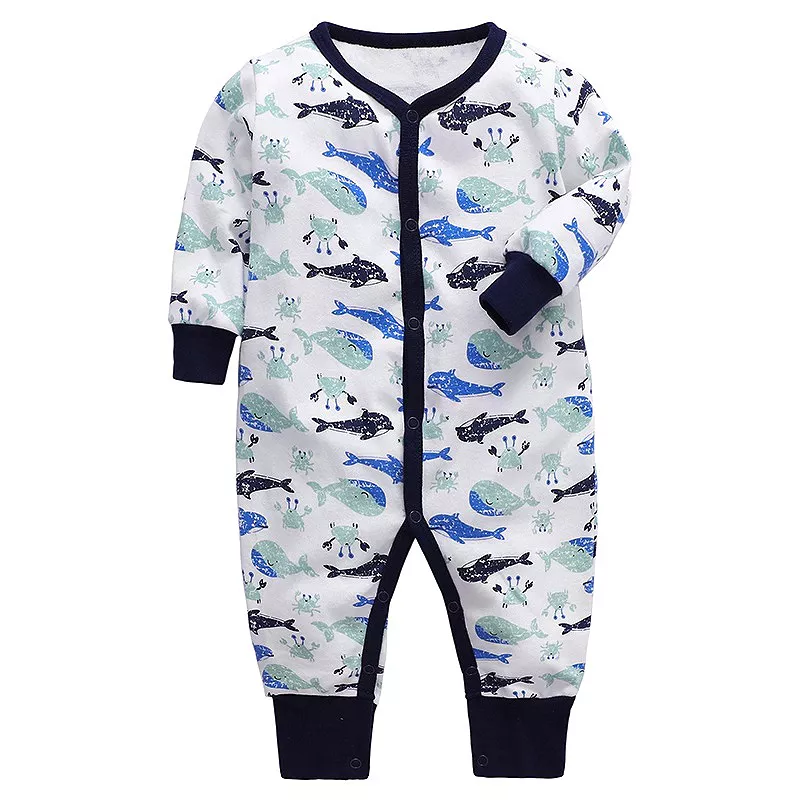 Salopeta (pijama) cu capse - Animale marine - Easymon 9 luni, [],bestfam.ro