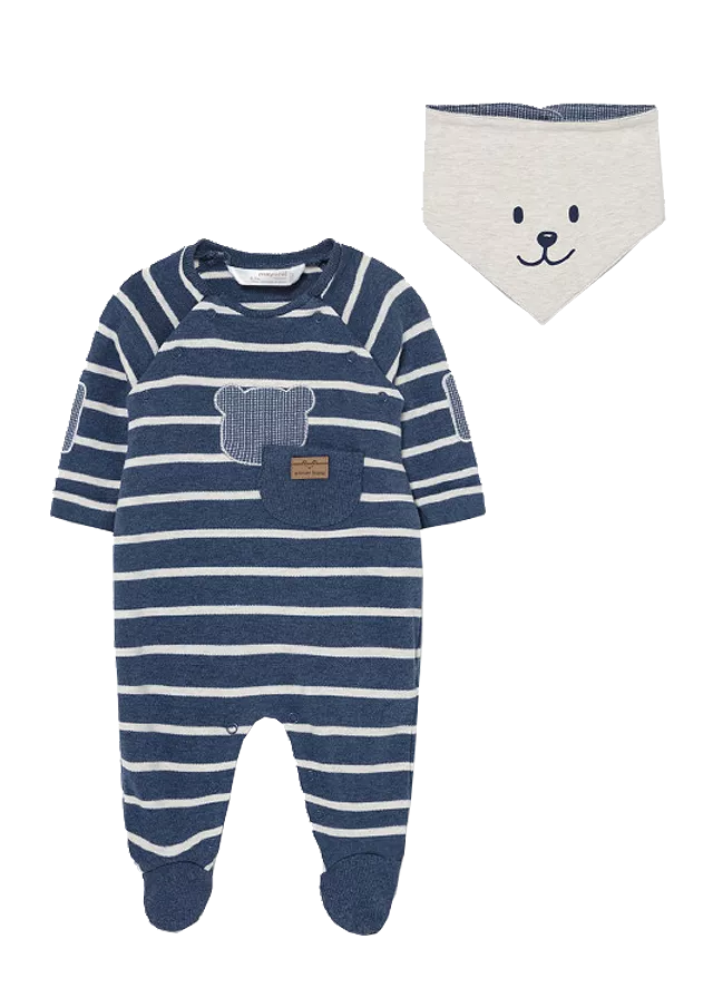 Salopeta (pijama) ECOFRIENDS + bavetica - Mayoral  2-4 luni, [],bestfam.ro