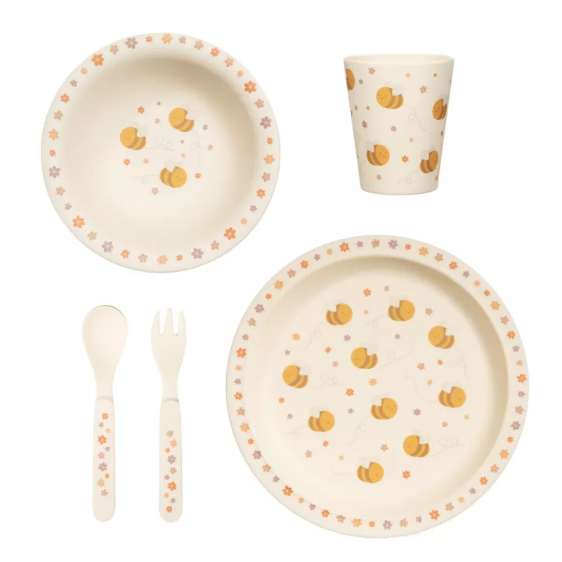 Set de masa din bambus - Albinuta vesela - Sass & Belle, [],bestfam.ro