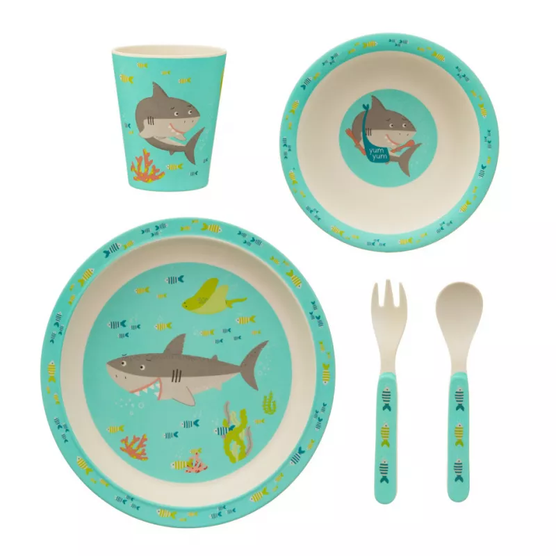 Set de masa din bambus - Rechinul Shelby - Sass & Belle, [],bestfam.ro