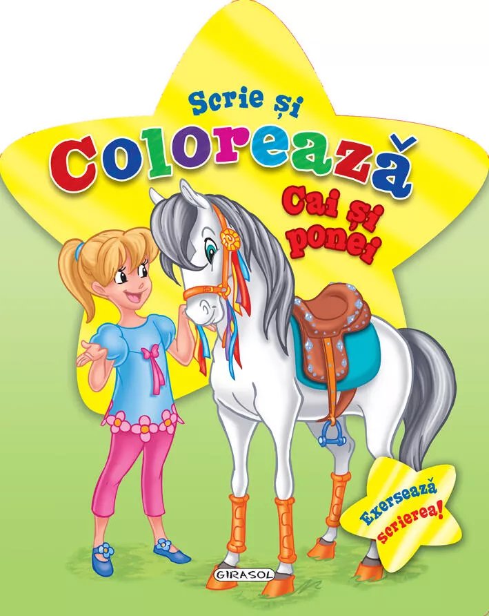 Scrie si coloreaza cai si ponei (verde), [],bestfam.ro