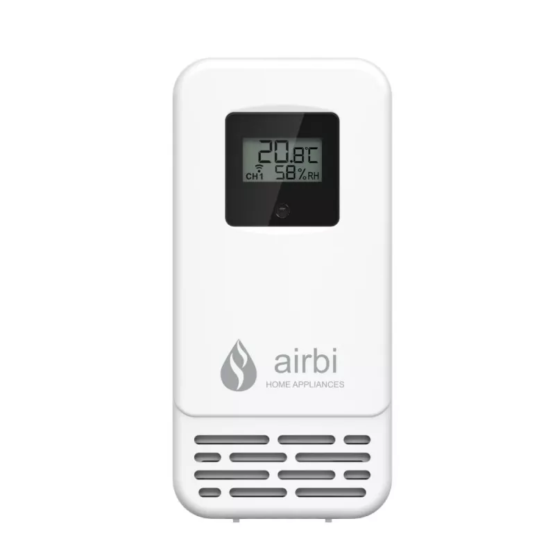 Senzor pentru temperatura si umiditate,  afisaj LCD, alb, AirBi BI1010, [],bestfam.ro