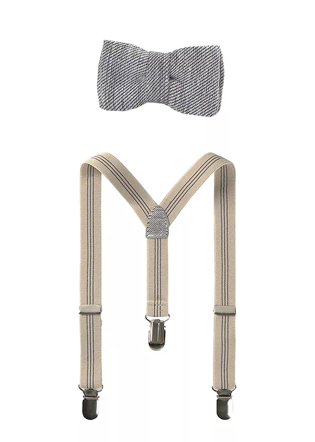 Set - Bretele + papion - bej / gri - Mayoral 24 luni, [],bestfam.ro