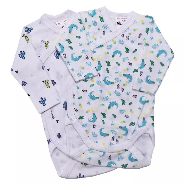 Set 2 body cu maneca lunga Crocodili si cactusi, [],bestfam.ro