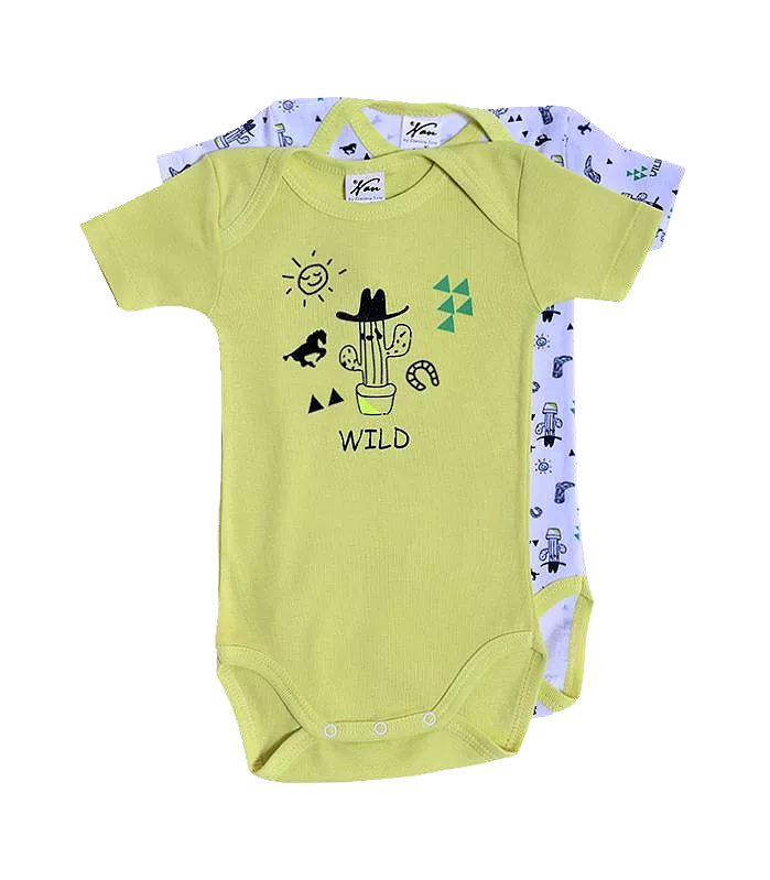 Set 2 body uri cu maneca scurta Cactusi 3 ani, [],bestfam.ro