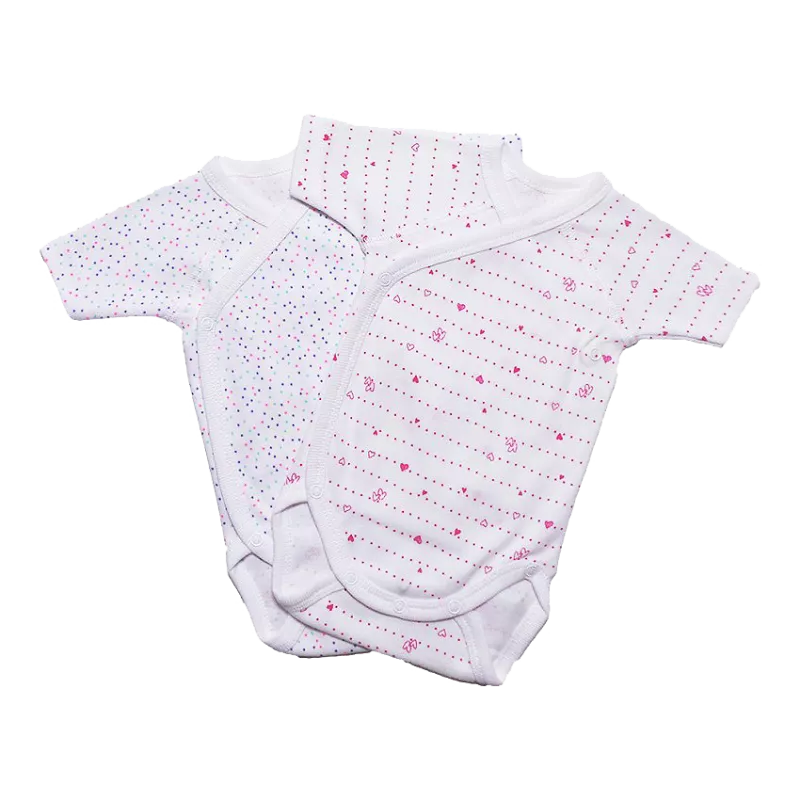 Set 2 body uri cu maneca scurta - Inimioare / picatele 1 luna, [],bestfam.ro