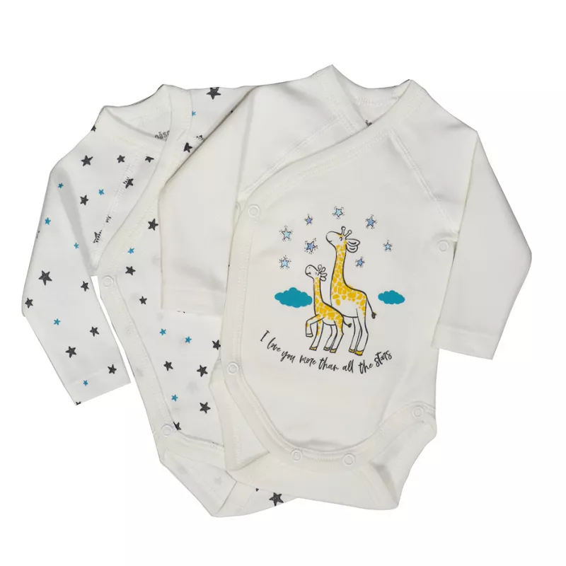 Set 2 body-uri cu maneca lunga - Girafa 1 luna, [],bestfam.ro