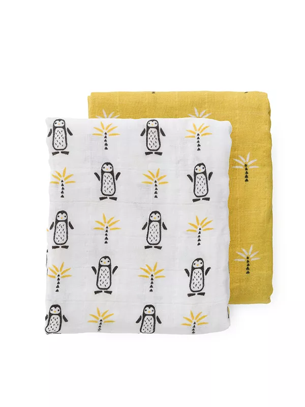 Set 2 museline 70x60 cm, model Pinguin, [],bestfam.ro