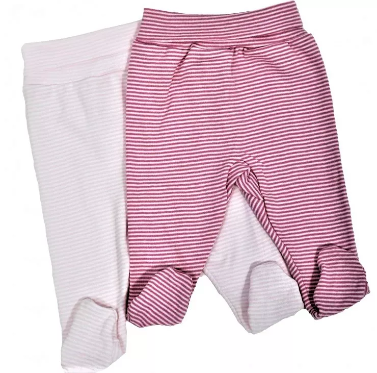 Set 2 pantaloni cu botosi  - Dungute roz / rosu 6 luni, [],bestfam.ro