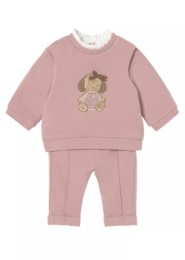 Set 2 piese - Bluza + pantaloni - roz - Mayoral  12 luni, [],bestfam.ro