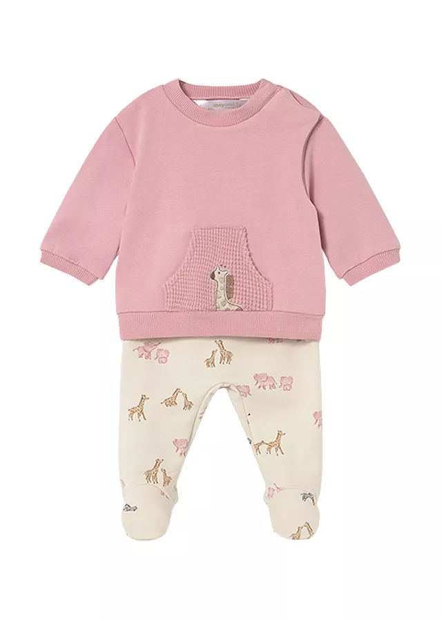 Set 2 piese - Bluza+pantaloni - roz/crem - Mayoral  18 luni, [],bestfam.ro