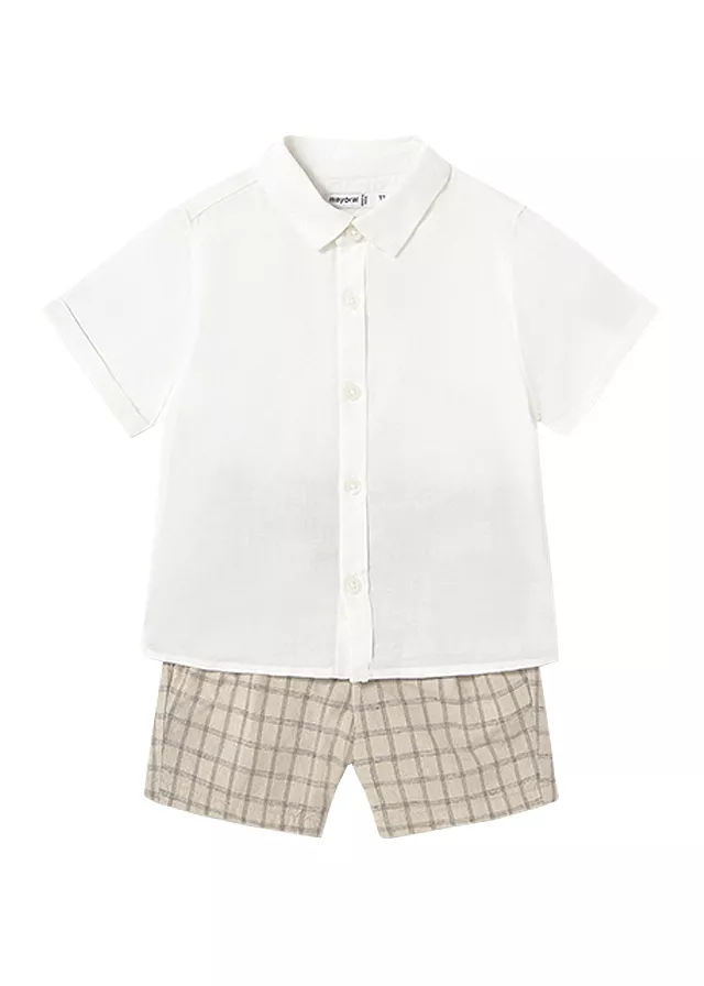 Set 2 piese - camasa eleganta + pantaloni scurti - Mayoral  12 luni, [],bestfam.ro