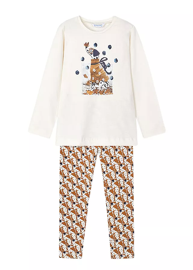 Set 2 piese - Colanti imprimati  Dalmatieni + Bluza - Mayoral  , [],bestfam.ro