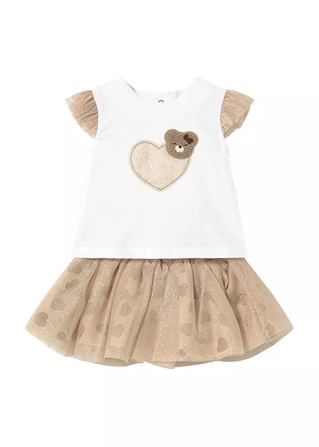 Set 2 piese - Fusta tul+tricou - inimioara - Mayoral , [],bestfam.ro