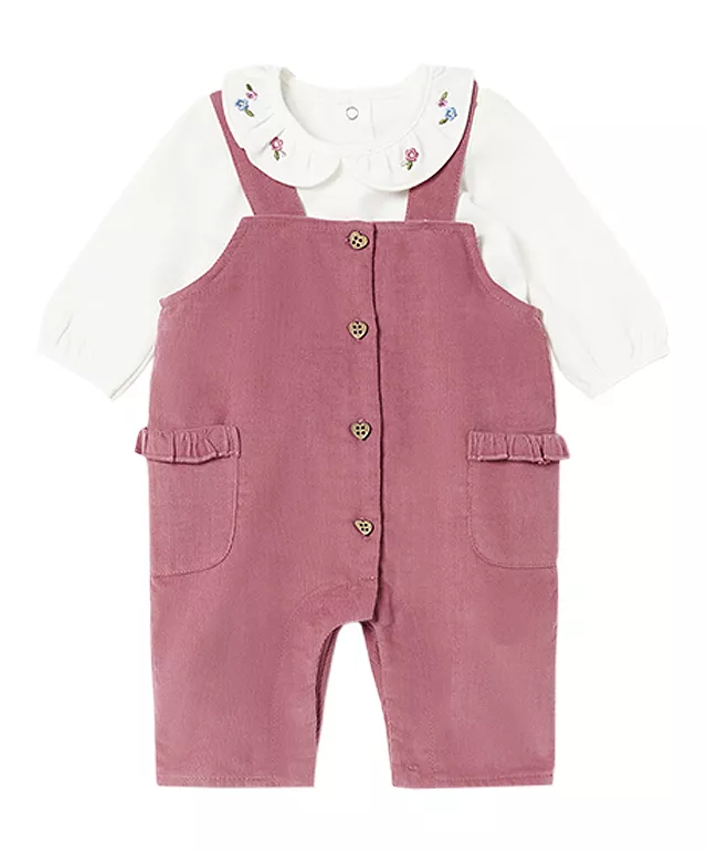 Set 2 piese - Salopeta + bluza maneca lunga si guler cu volan - Mayoral  , [],bestfam.ro