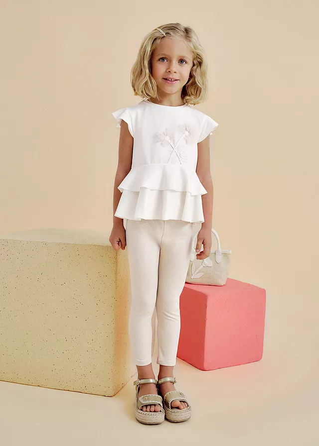 Set 2 piese - Tricou + colanti - Flori - Mayoral , [],bestfam.ro