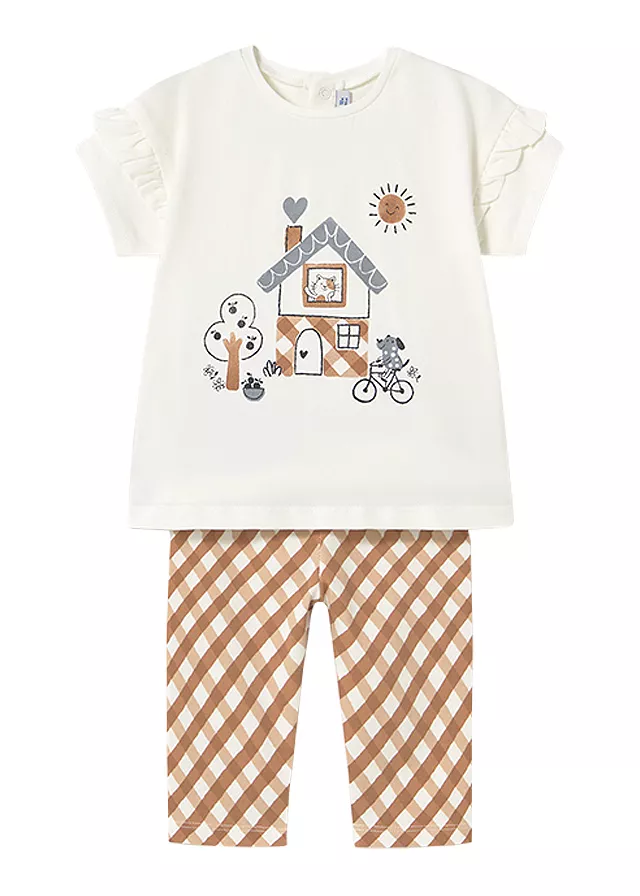 Set 2 piese - Tricou cu volanas+colanti - casuta - Mayoral, [],bestfam.ro