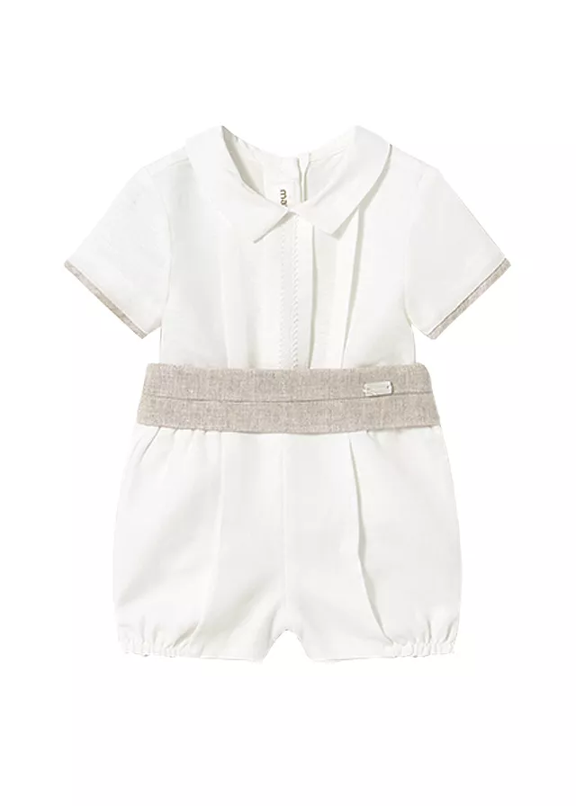 Set 2 piese ceremonie - Camasa eleganta + pantaloni scurti cu cingatoare - Mayoral 4-6 luni, [],bestfam.ro