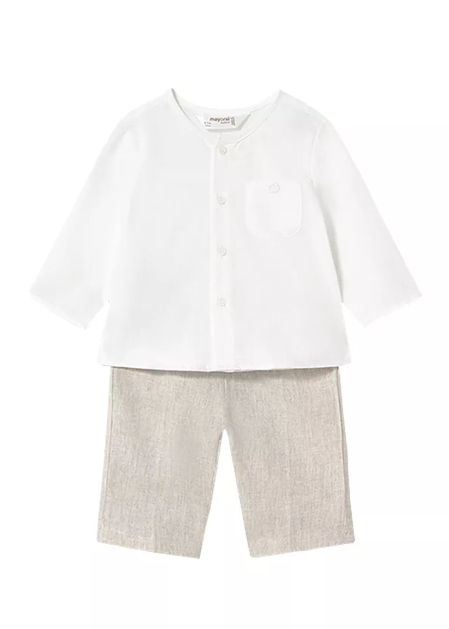 Set 2 piese, pantaloni lungi + camasa - Mayoral 4-6 luni, [],bestfam.ro