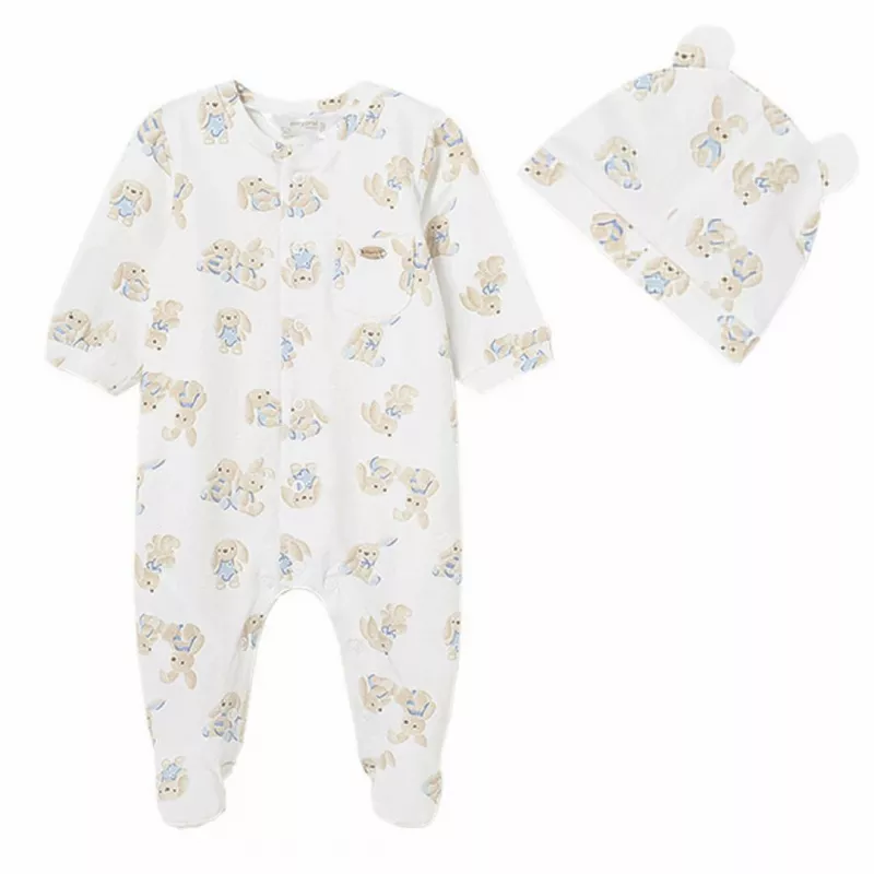 Set 2 piese Salopeta si caciulita  iepurasi - Better Cotton- Mayoral  2-4 luni (65 cm), [],bestfam.ro