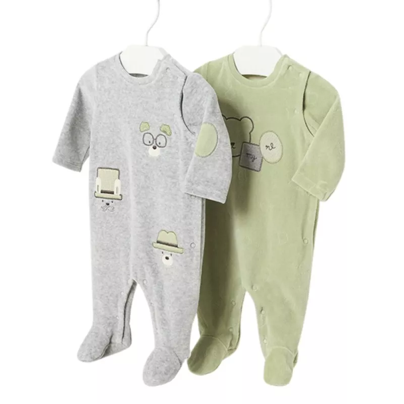 Set 2 pijamale Ursi bumbac BCI nou-nascut - Mayoral 1-2 luni (60 cm), [],bestfam.ro