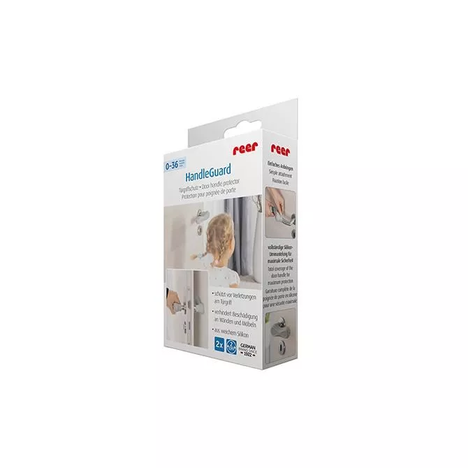 Set 2 protectii clanta usa, din silicon, acoperire completa, Reer HandleGuard 70071, [],bestfam.ro
