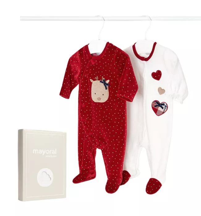 Set 2 salopete (pijamale) ECOFRIENDS - Catifea - Mayoral 2-4 luni, [],bestfam.ro