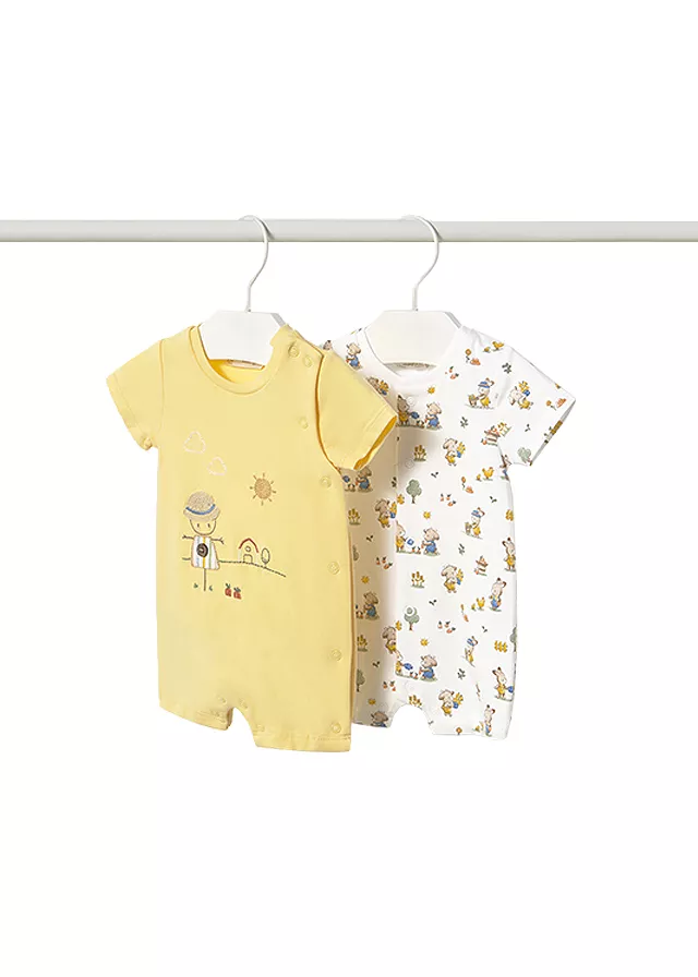 Set 2 salopete (pijamale) scurte - Mayoral 1-2 luni, [],bestfam.ro