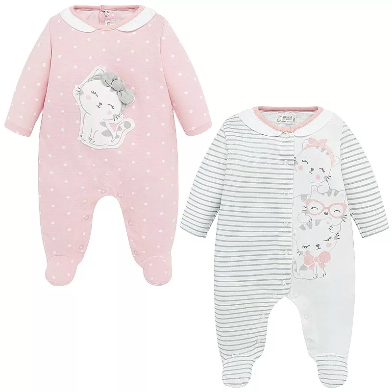 Set 2 salopete (pijamale) - Pisicute - Mayoral, [],bestfam.ro