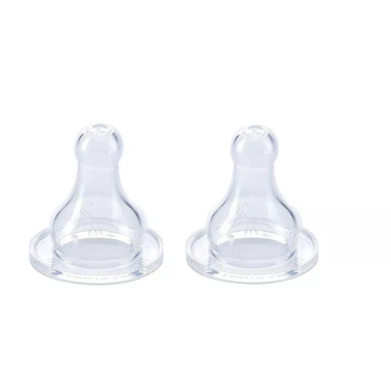 Set 2 tetine silicon cu debit variabil 0 - 18 luni - Thermobaby, [],bestfam.ro