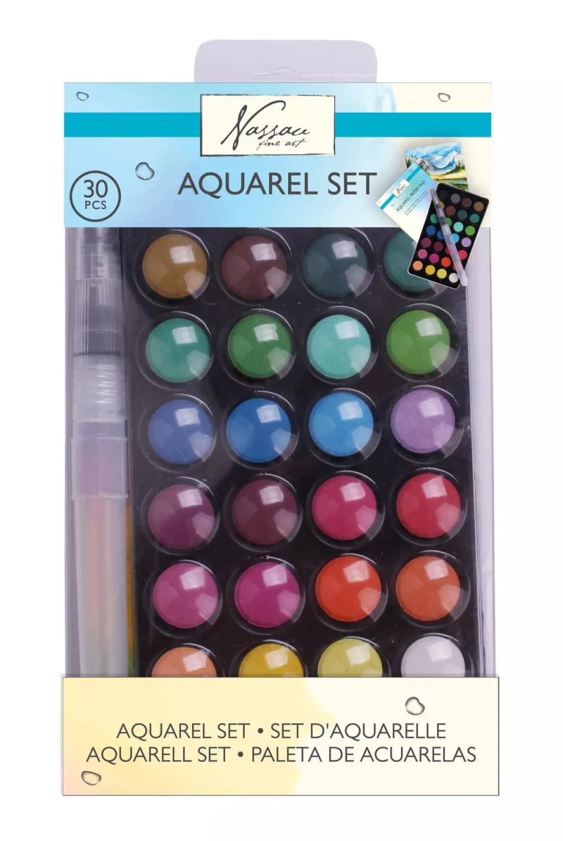 Set 28 acuarele si pensula cu rezervor, [],bestfam.ro