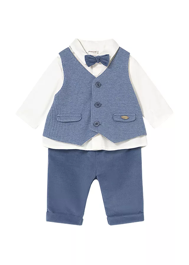 Set 3 piese - camasa + pantaloni + papion - Mayora 12 luni, [],bestfam.ro