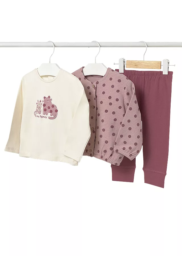Set 3 piese - Pulover+bluza+colanti - roz - Mayoral 4 ani, [],bestfam.ro