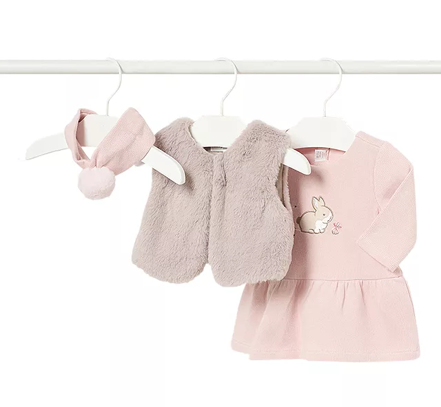 Set 3 piese -  Rochie + vesta blanita + bentita - Mayoral , [],bestfam.ro