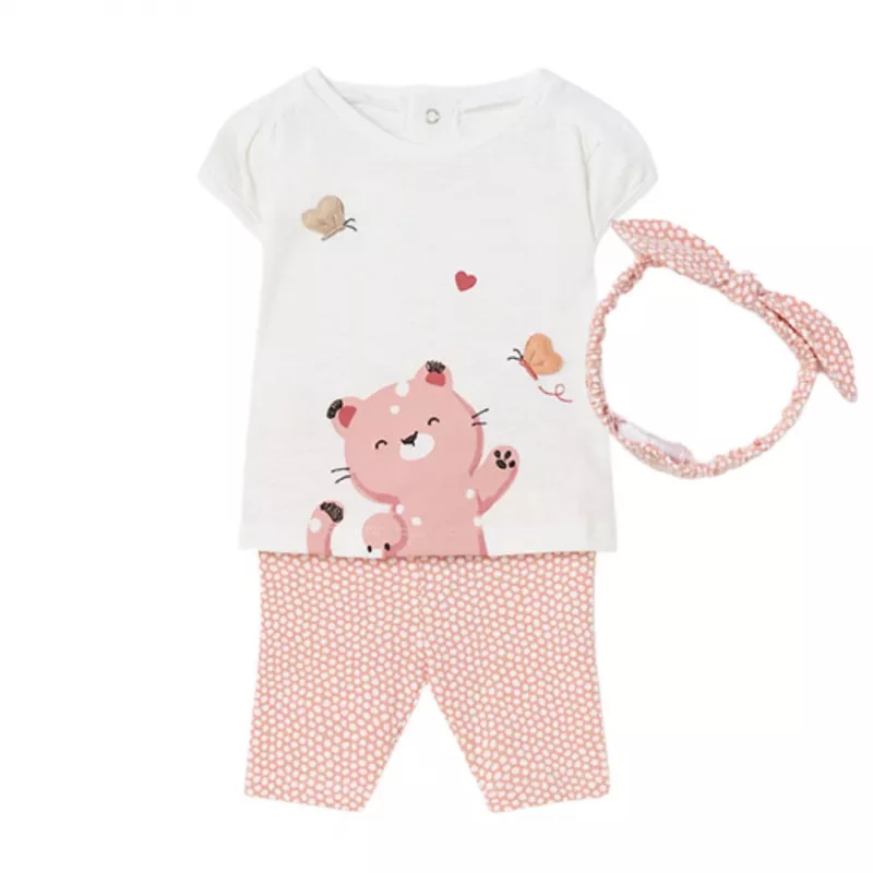 Set 3 piese Pisicata din bumbac sustenabil pentru nou-nascut - Mayoral 6-9 luni, [],bestfam.ro