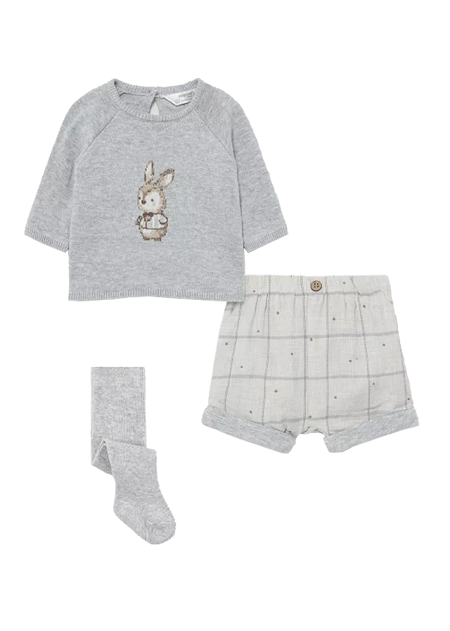 Set 3 piese, pulover + pantaloni scurti + ciorapi - Mayoral, [],bestfam.ro