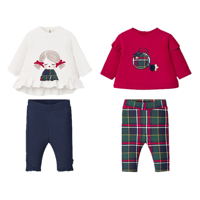 Set 4 piese - Bluza + Pantaloni, fetita - Mayoral 12 luni, [],bestfam.ro