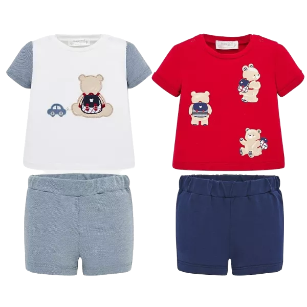 Set 4 piese -  Tricouri + Pantaloni scurti - Mayoral  2-4 luni, [],bestfam.ro