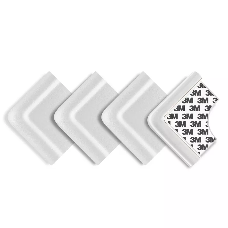 Set 4 protectii de colturi din spuma poliuretan, cu banda adeziva 3M, rezistenta la muscaturi, albe, Reer 82030, [],bestfam.ro