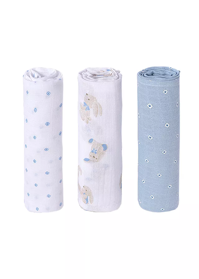 Set cadou - 3 museline iepurasi - bleu - Mayoral, [],bestfam.ro