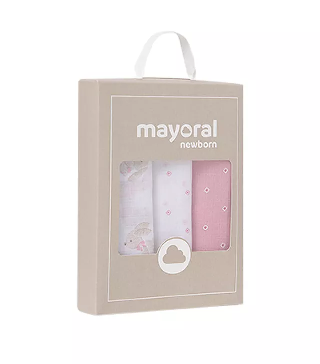Set cadou - 3 museline iepurasi - roz - Mayoral, [],bestfam.ro
