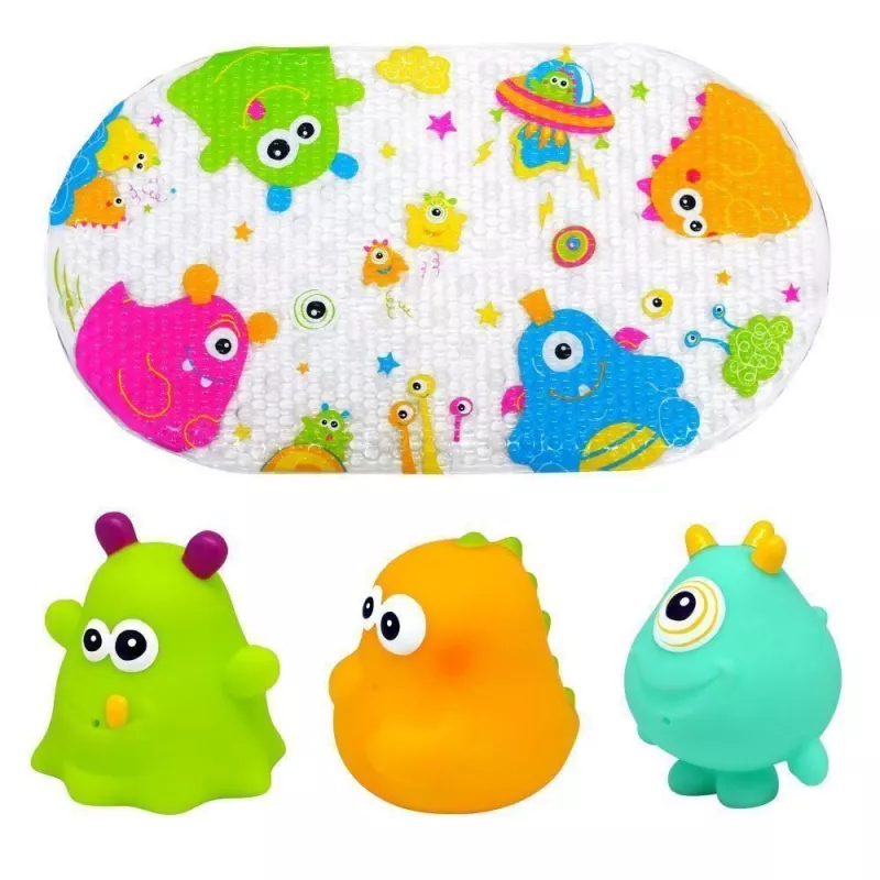 Set covoras si 3 jucarii de baie Monstruleti ESCABBO 37025, [],bestfam.ro
