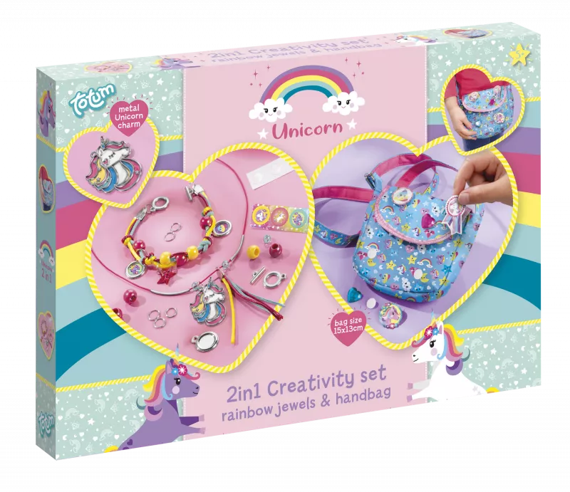 Set creativ 2 in 1 - Bijuterii & gentuta unicorni, [],bestfam.ro