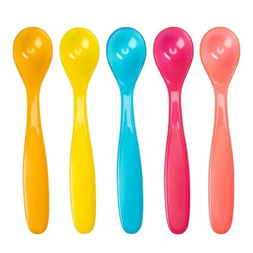 Set de 5 lingurite flexibile multicolore - Badabulle, [],bestfam.ro