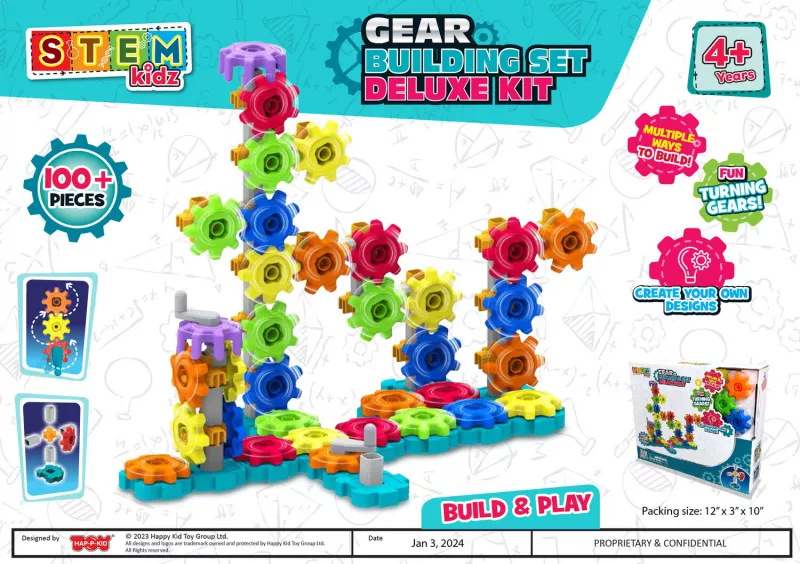 Set de constructie cu rotite Deluxe (100 piese), [],bestfam.ro