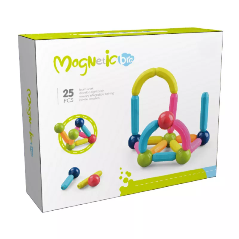 Set de constructie magnetic - Forme 3D (25 piese), [],bestfam.ro